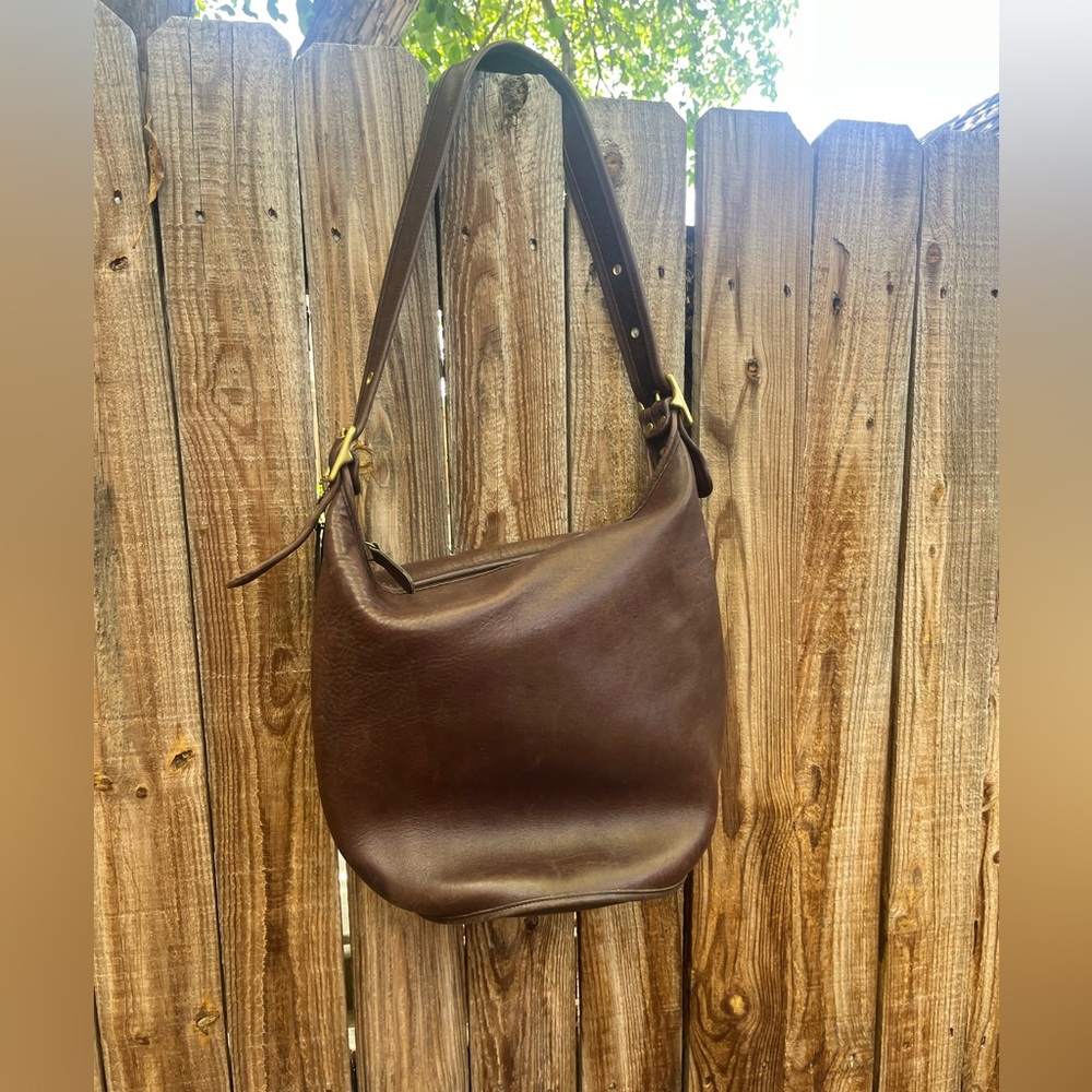 Vintage Coach Brown Leather bucket Bag